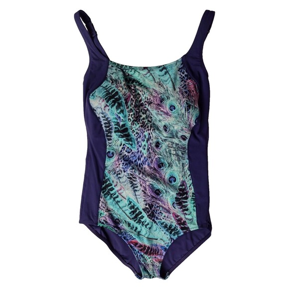 ANITA CARE Peacock Fever Albina Prosthetic One Piece Swimsuit US Size Medium - Picture 1 of 12